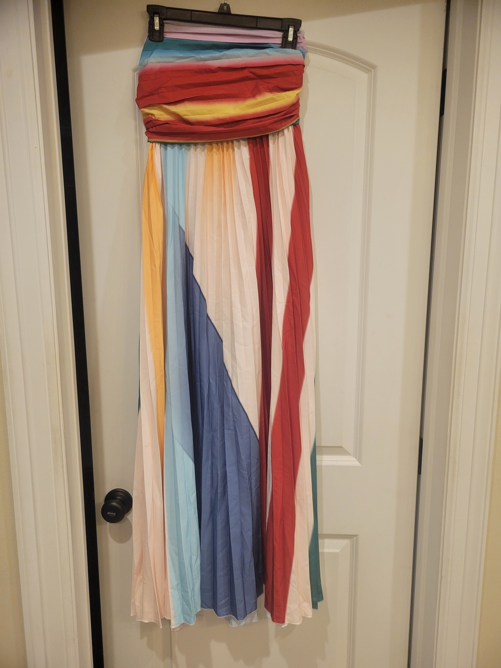 Multi-Color Pleated Maxi Dress
